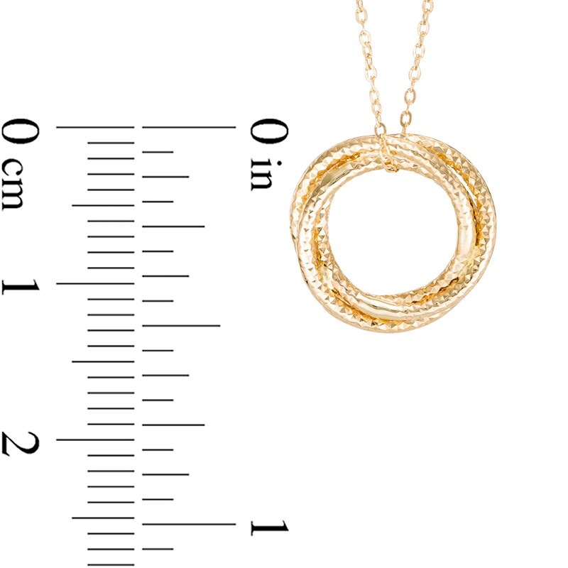 Main Image 2 of Open Circle Pendant in 14K Gold - 17"