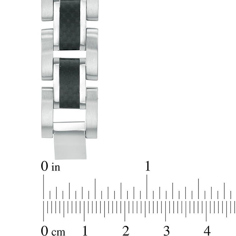 Main Image 2 of Carbon Fiber Link Bracelet in Stainless Steel - 8.5"