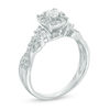 Thumbnail Image 2 of 1/2 CT. T.W. Diamond Frame Twist Shank Engagement Ring in 10K White Gold