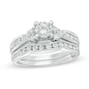 Thumbnail Image 0 of 1 CT. T.W. Diamond Tri-Sides Bridal Set in 10K White Gold