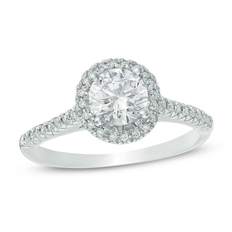 Main Image 1 of 7/8 CT. T.W. Diamond Frame Engagement Ring in 10K White Gold