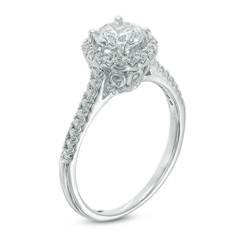 Main Image 2 of 7/8 CT. T.W. Diamond Frame Engagement Ring in 10K White Gold