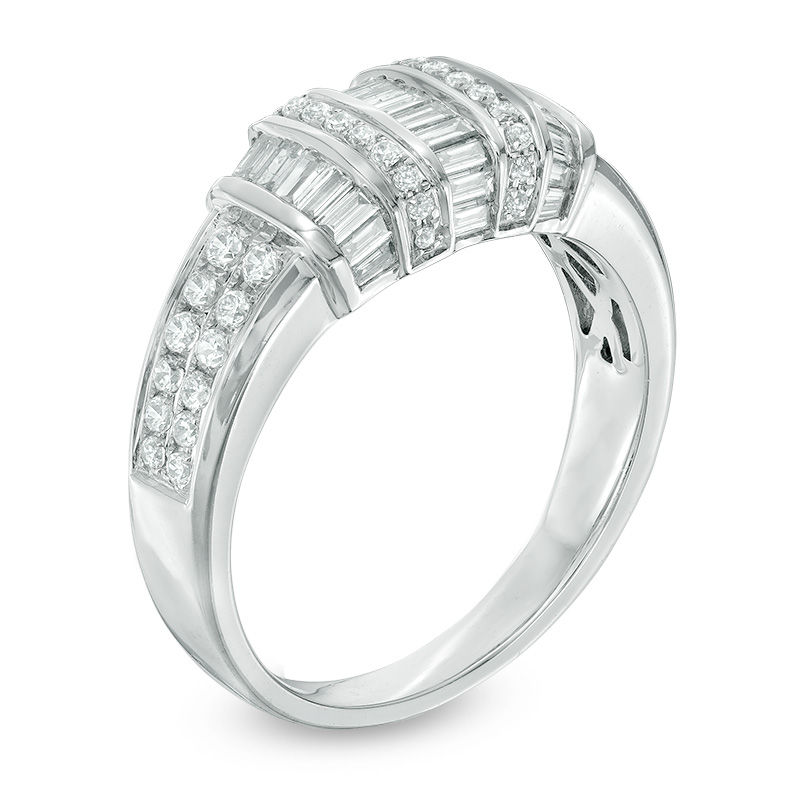 7/8 CT. T.W. Diamond Engagement Band in 14K White Gold