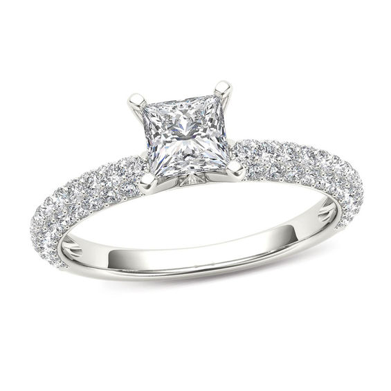 Zales Outlet 1 CT. T.W. Princess Cut Diamond Engagement Ring in