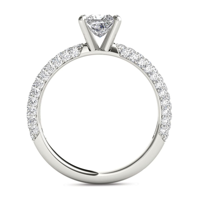 1 CT. T.W. Princess-Cut Diamond Engagement Ring in 14K White Gold