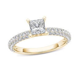1 CT. T.W. Princess-Cut Diamond Engagement Ring in 14K Gold