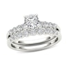 Thumbnail Image 0 of 1 CT. T.W. Diamond Scallop Shank Bridal Set in 14K White Gold