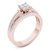 Thumbnail Image 2 of 1 CT. T.W. Quad Princess-Cut Multi-Diamond Bridal Set in 14K Rose Gold