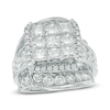 Thumbnail Image 1 of 7 CT. T.W. Princess-Cut Composite Diamond Swirl Engagement Ring in 14K White Gold