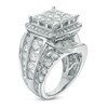 Thumbnail Image 2 of 7 CT. T.W. Princess-Cut Composite Diamond Swirl Engagement Ring in 14K White Gold