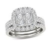 Thumbnail Image 0 of 2 CT. T.W. Multi-Diamond Cushion Frame Bridal Set in 14K White Gold