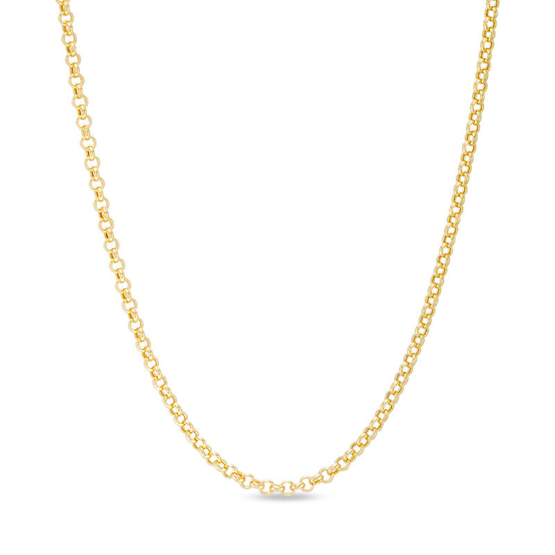 Men's 2.3mm Rolo Chain Necklace in Solid 14K Gold - 30"
