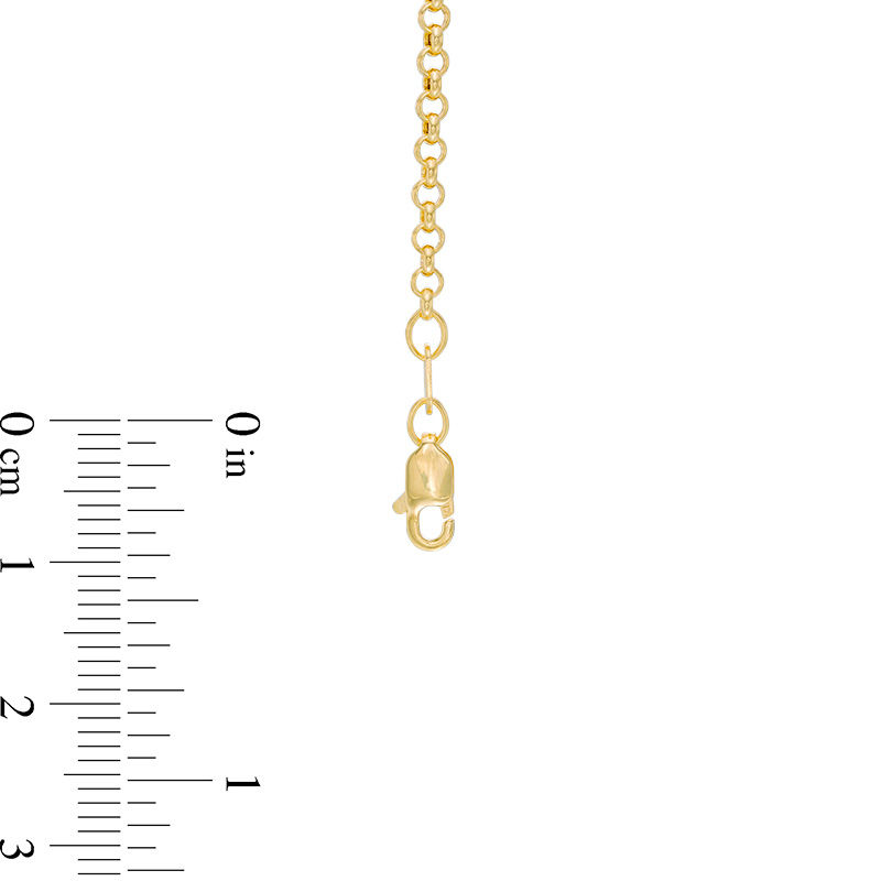 10k Yellow Gold Round Rolo Link Chain Necklace 2.3mm 
