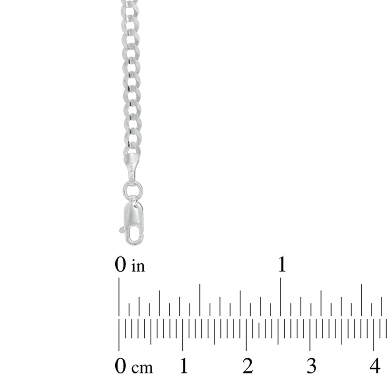 Main Image 2 of Men's 3.6mm Curb Chain Necklace in 14K White Gold - 30"