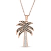 Thumbnail Image 0 of 1/6 CT. T.W. Champagne and White Diamond Palm Tree Pendant in 10K Rose Gold