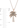 Thumbnail Image 1 of 1/6 CT. T.W. Champagne and White Diamond Palm Tree Pendant in 10K Rose Gold