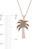 Thumbnail Image 2 of 1/6 CT. T.W. Champagne and White Diamond Palm Tree Pendant in 10K Rose Gold