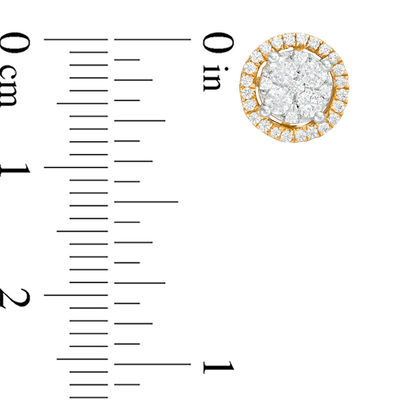 印材　2個 1/2 CT. T.W. Composite Diamond Frame Stud Earrings in 10K
