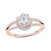 Thumbnail Image 0 of 3/4 CT. T.W. Diamond Frame Split Shank Engagement Ring in 14K Rose Gold