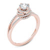 Thumbnail Image 1 of 3/4 CT. T.W. Diamond Frame Split Shank Engagement Ring in 14K Rose Gold