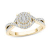 Thumbnail Image 0 of 1/2 CT. T.W. Diamond Double Frame Crossover Engagement Ring in 14K Gold
