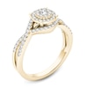 Thumbnail Image 1 of 1/2 CT. T.W. Diamond Double Frame Crossover Engagement Ring in 14K Gold