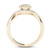 Thumbnail Image 2 of 1/2 CT. T.W. Diamond Double Frame Crossover Engagement Ring in 14K Gold