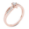 Thumbnail Image 1 of 1/4 CT. T.W. Princess-Cut Diamond Bypass Promise Ring in 14K Rose Gold
