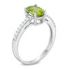 Thumbnail Image 2 of Oval Peridot and White Topaz Ring in 10K White Gold