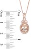 Thumbnail Image 2 of Oval Morganite and Diamond Accent Frame Celtic Trinity Knot Pendant in 10K Rose Gold