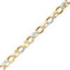 Thumbnail Image 0 of Diamond-Cut Oval Link Chain Bracelet in 10K Two-Tone Gold - 7.25"