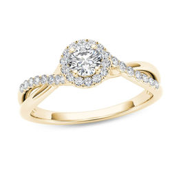 View All Clearance Zales Outlet T W Diamond Frame Twist Engagement Ring In 14k Gold