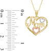 Thumbnail Image 1 of Diamond-Cut Triple Heart "Mom" Pendant in 10K Tri-Tone Gold