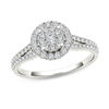 Thumbnail Image 1 of 1/2 CT. T.W. Composite Diamond Frame Engagement Ring in 14K White Gold