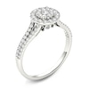 Thumbnail Image 2 of 1/2 CT. T.W. Composite Diamond Frame Engagement Ring in 14K White Gold
