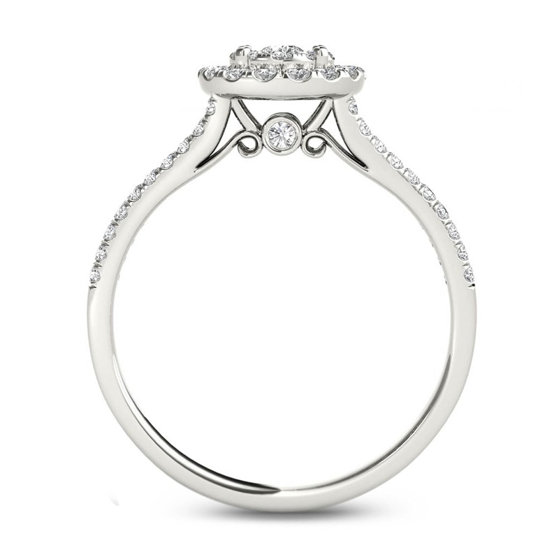 1/2 CT. T.W. Composite Diamond Frame Engagement Ring in 14K White Gold