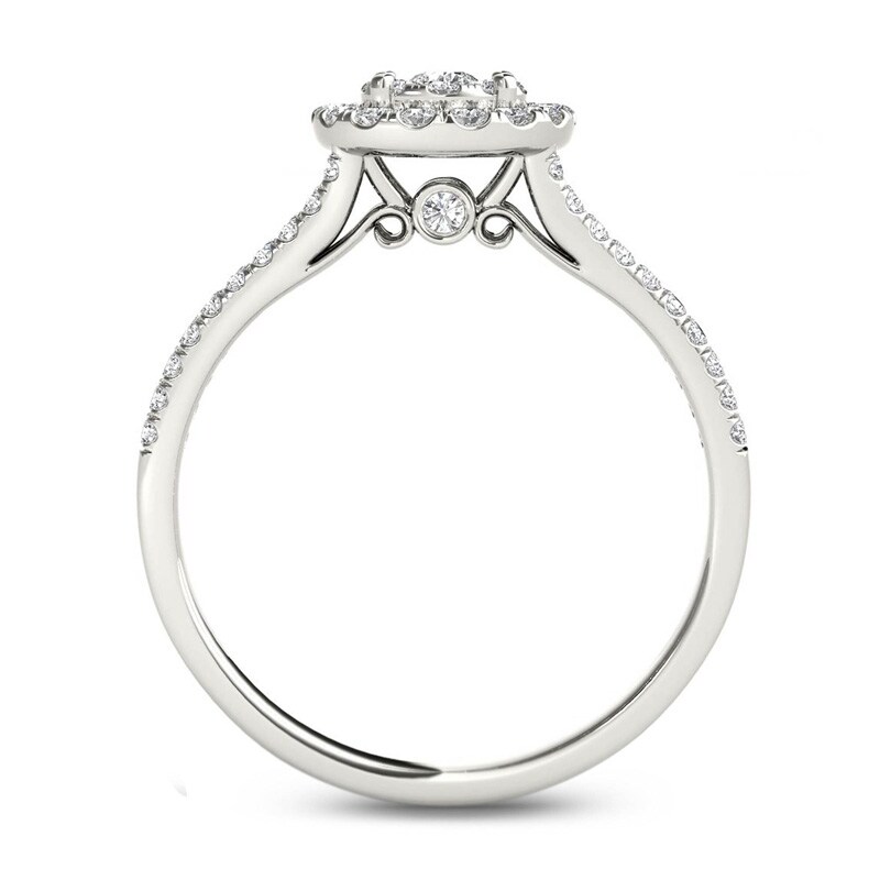 Main Image 3 of 1/2 CT. T.W. Composite Diamond Frame Engagement Ring in 14K White Gold