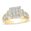 Thumbnail Image 1 of 1 CT. T.W. Princess-Cut Quad Diamond Frame Engagement Ring in 10K Gold