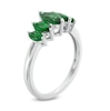 Thumbnail Image 1 of Marquise Lab-Created Emerald Five Stone Ring in Sterling Silver