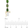 Thumbnail Image 1 of Oval Chrome Diopside and Lab-Created White Sapphire Bracelet in Sterling Silver and 14K Gold Plate - 7.5"