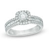 Thumbnail Image 1 of 1-1/2 CT. T.W. Certified Canadian Diamond Frame Engagement Ring in 14K White Gold (I/I1)
