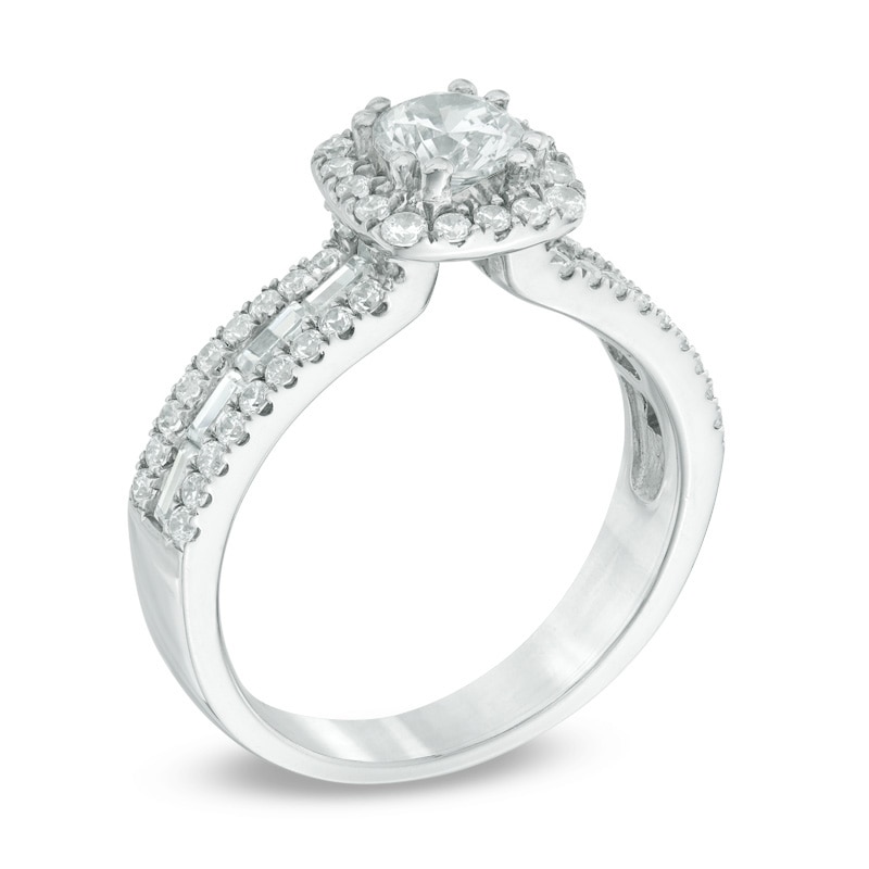 Main Image 2 of 1-1/2 CT. T.W. Certified Canadian Diamond Frame Engagement Ring in 14K White Gold (I/I1)