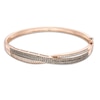 Thumbnail Image 1 of 1 CT. T.W. Champagne and White Diamond Crossover Bangle in 10K Rose Gold