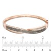 Thumbnail Image 2 of 1 CT. T.W. Champagne and White Diamond Crossover Bangle in 10K Rose Gold