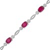 Thumbnail Image 0 of Oval Lab-Created Ruby Five Stone Bracelet in Sterling Silver - 7.5"