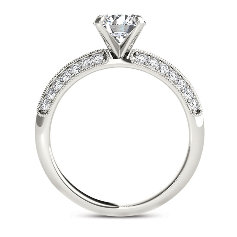 3/4 CT. T.W. Diamond Vintage-Style Engagement Ring in 14K White Gold