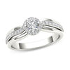 Thumbnail Image 1 of 1/2 CT. T.W. Diamond Frame Swirl Engagement Ring in 14K White Gold
