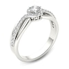 Thumbnail Image 2 of 1/2 CT. T.W. Diamond Frame Swirl Engagement Ring in 14K White Gold