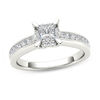 Thumbnail Image 0 of 1 CT. T.W. Princess-Cut Diamond Square Frame Engagement Ring in 14K White Gold