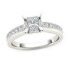 Thumbnail Image 1 of 1 CT. T.W. Princess-Cut Diamond Square Frame Engagement Ring in 14K White Gold